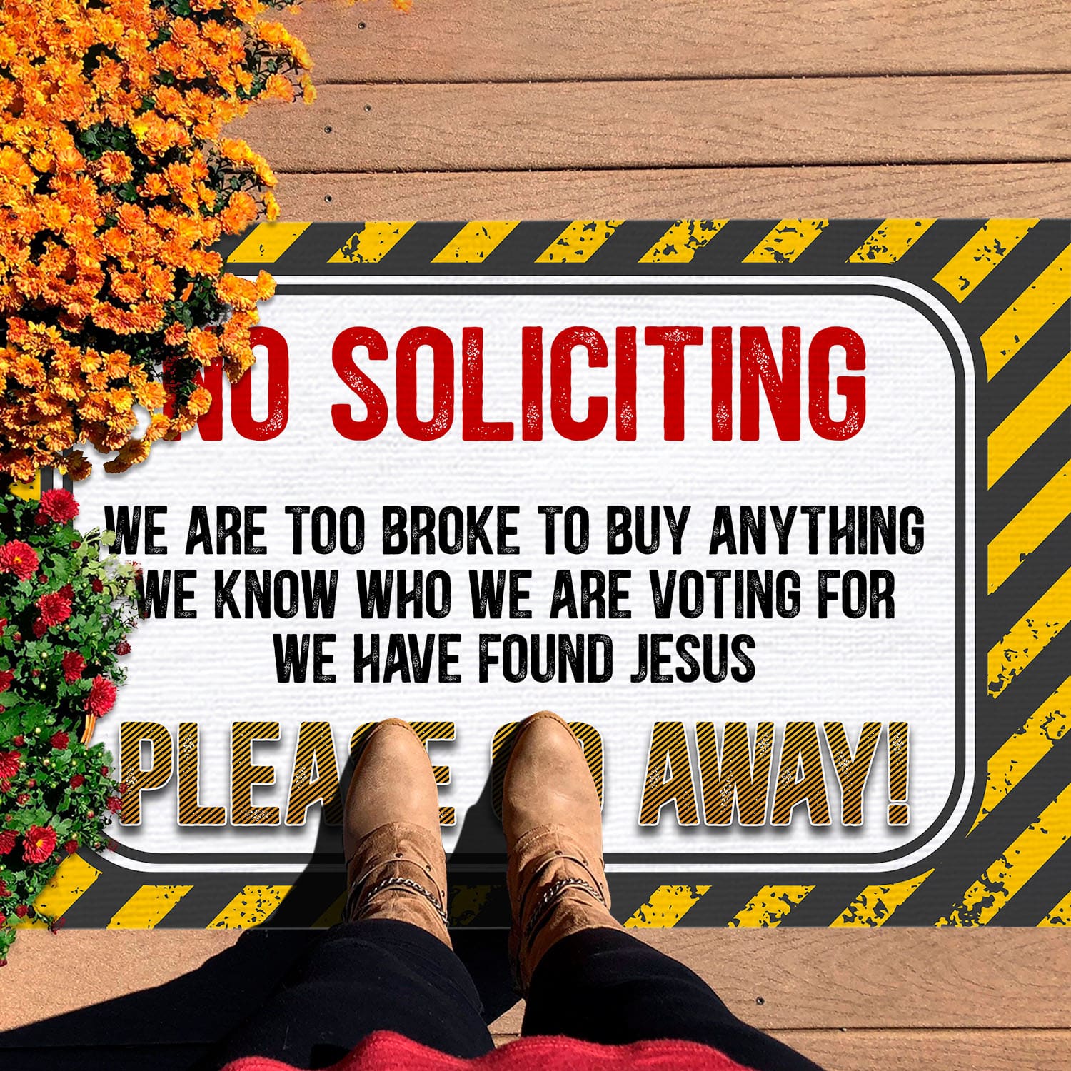 2O. No Soliciting Doormat mockup 7