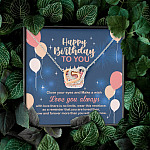 Happy Birthday To You Close Your Eyes And Make A Wish Interlocking Hearts Pendant Necklace - Birthday Gifts
