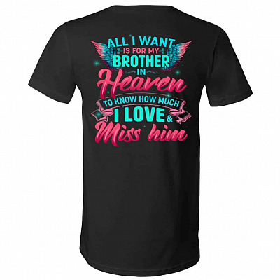 All I Want Is For My Brot V-Neck, Black, V-Neck T-Shirt
