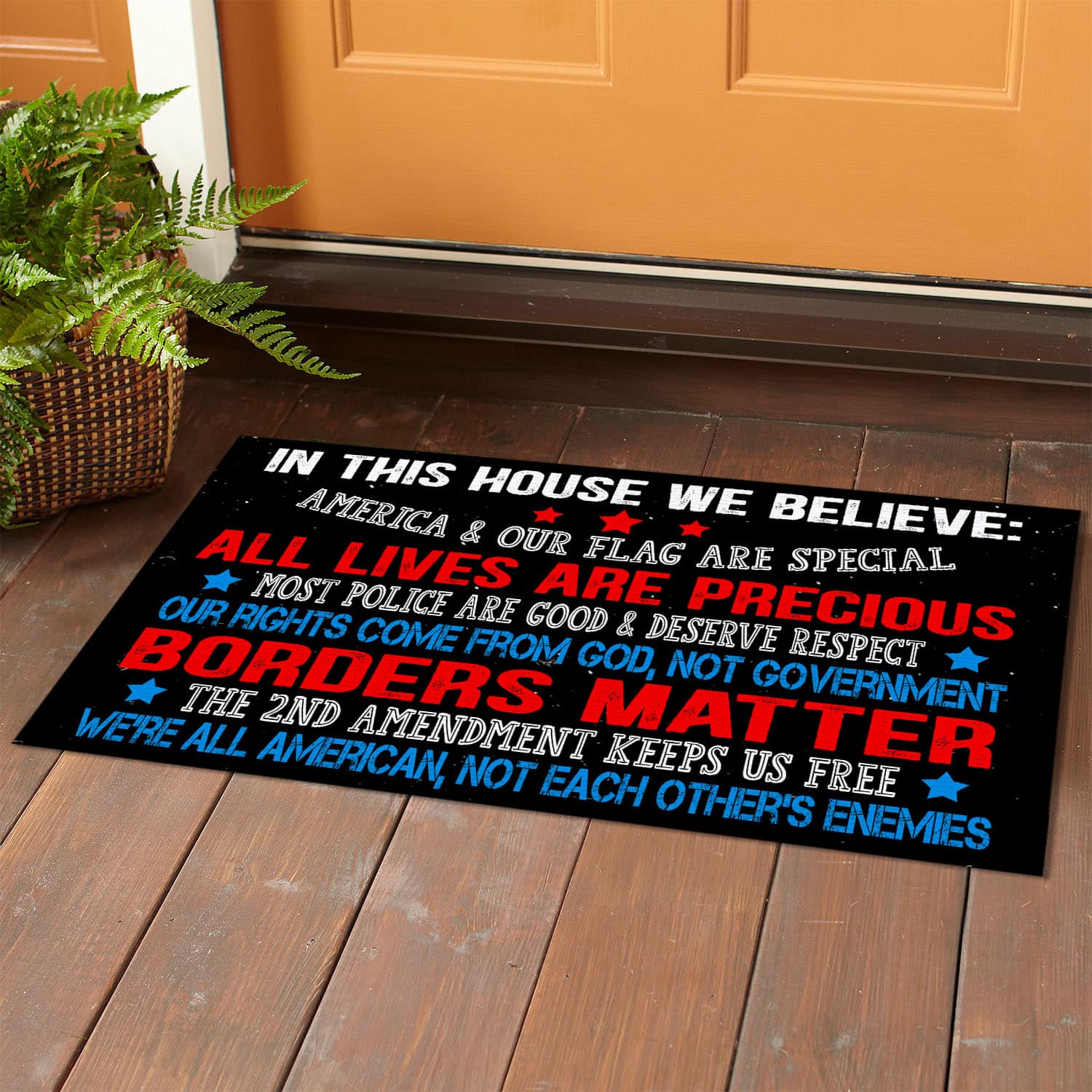 1BN. We Believe Doormat Doormat mockup 1