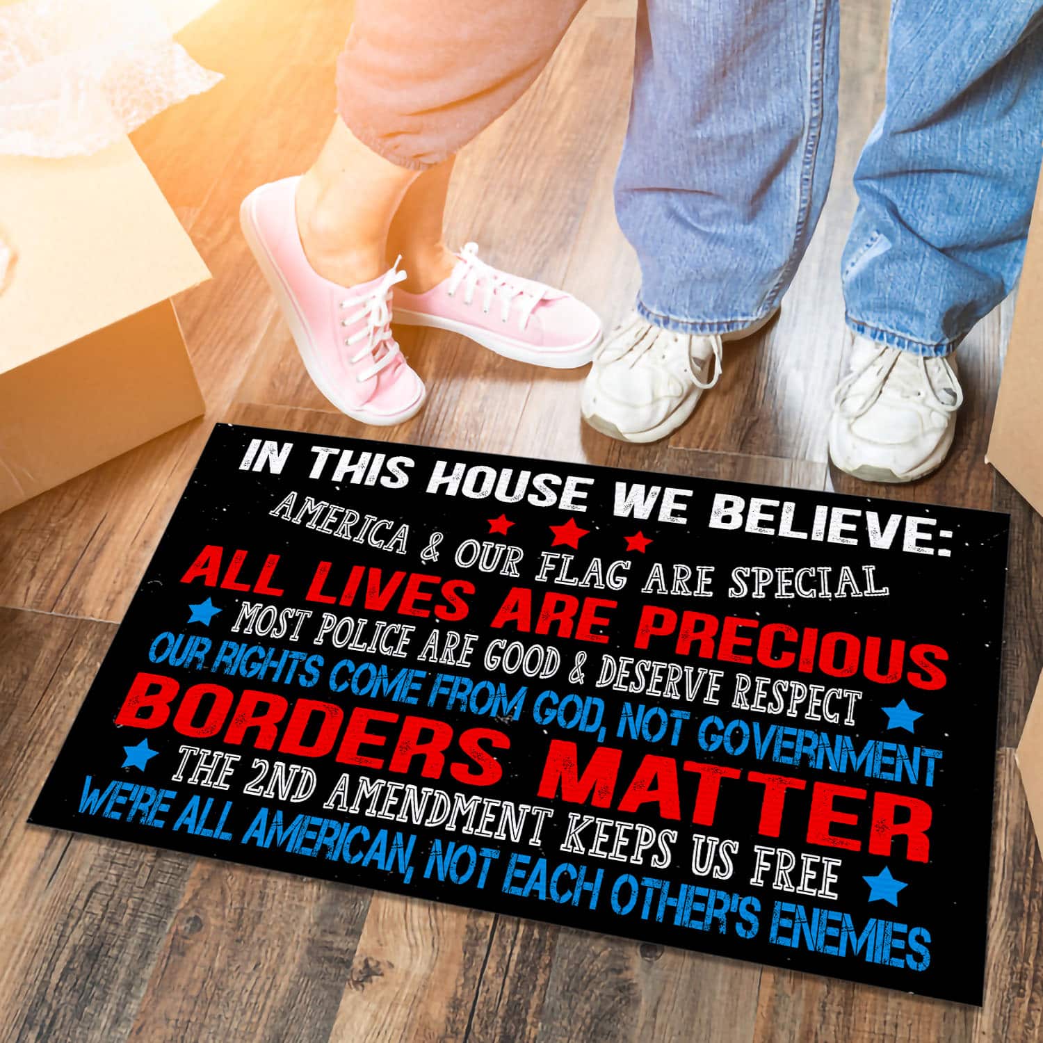 1BN. We Believe Doormat Doormat mockup 6