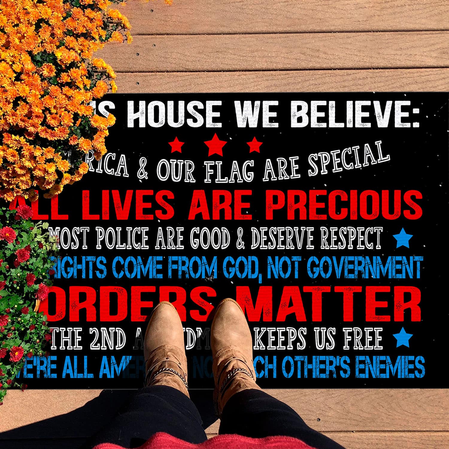 1BN. We Believe Doormat Doormat mockup 7