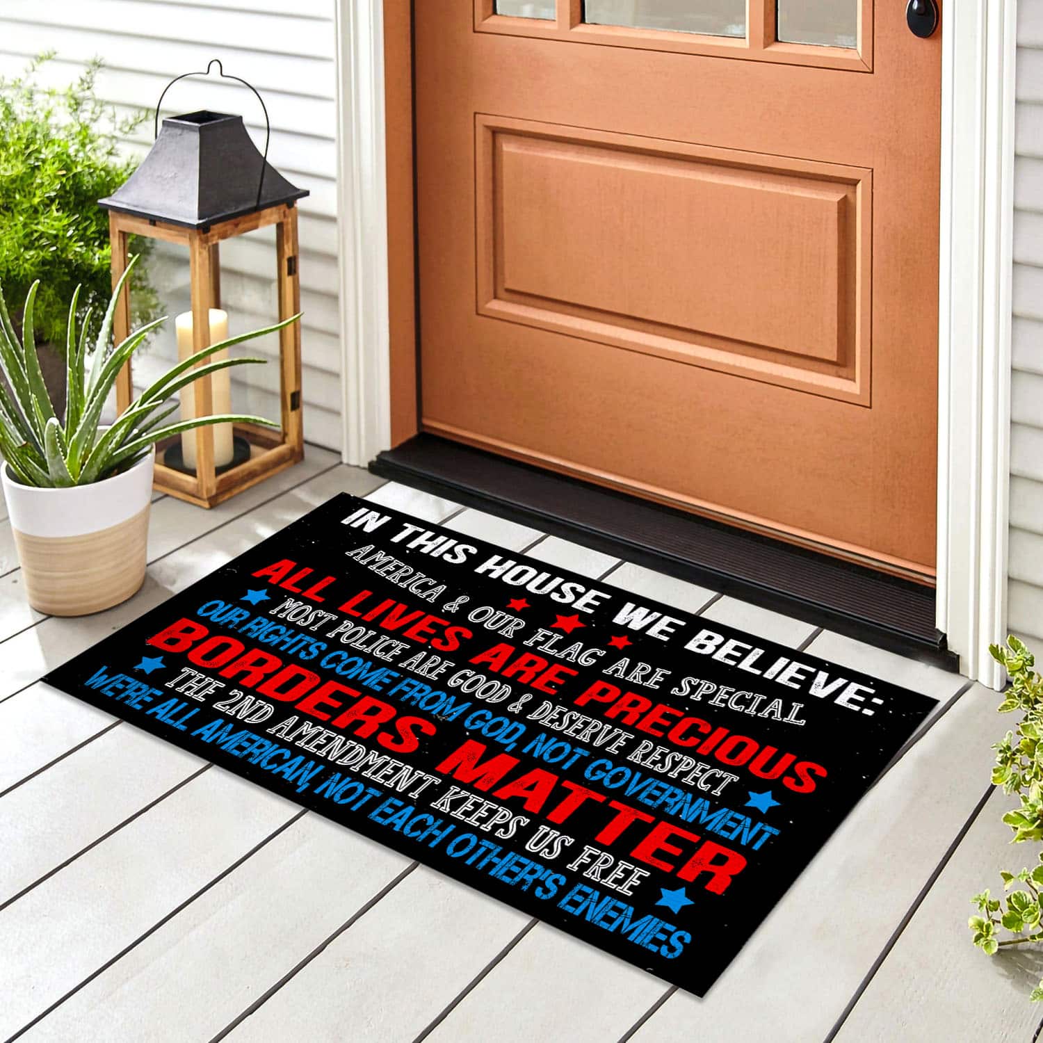 1BN. We Believe Doormat Doormat mockup 8