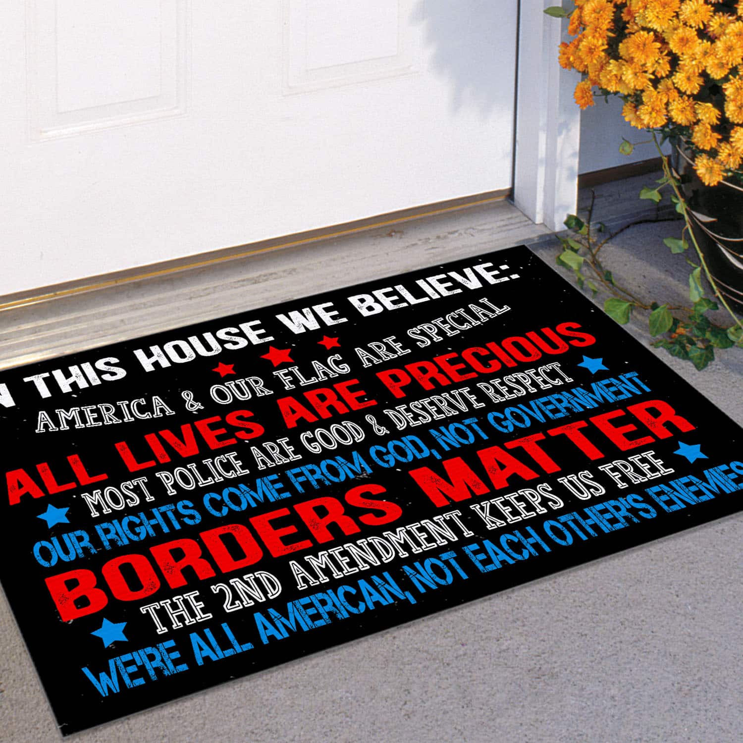 1BN. We Believe Doormat Doormat mockup 11