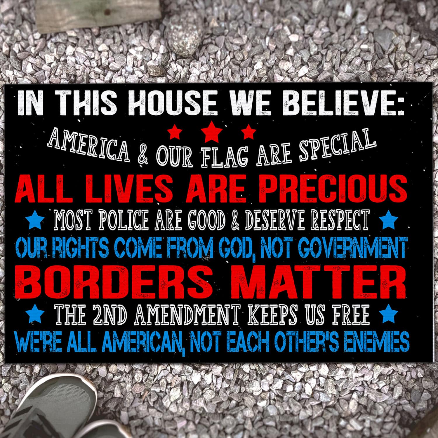 1BN. We Believe Doormat Doormat mockup 13