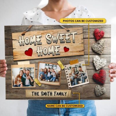 Custom Photo Sweet Home Wrapped Framed Canvas Prints - Unframed Poster - Home Decor Wall Art