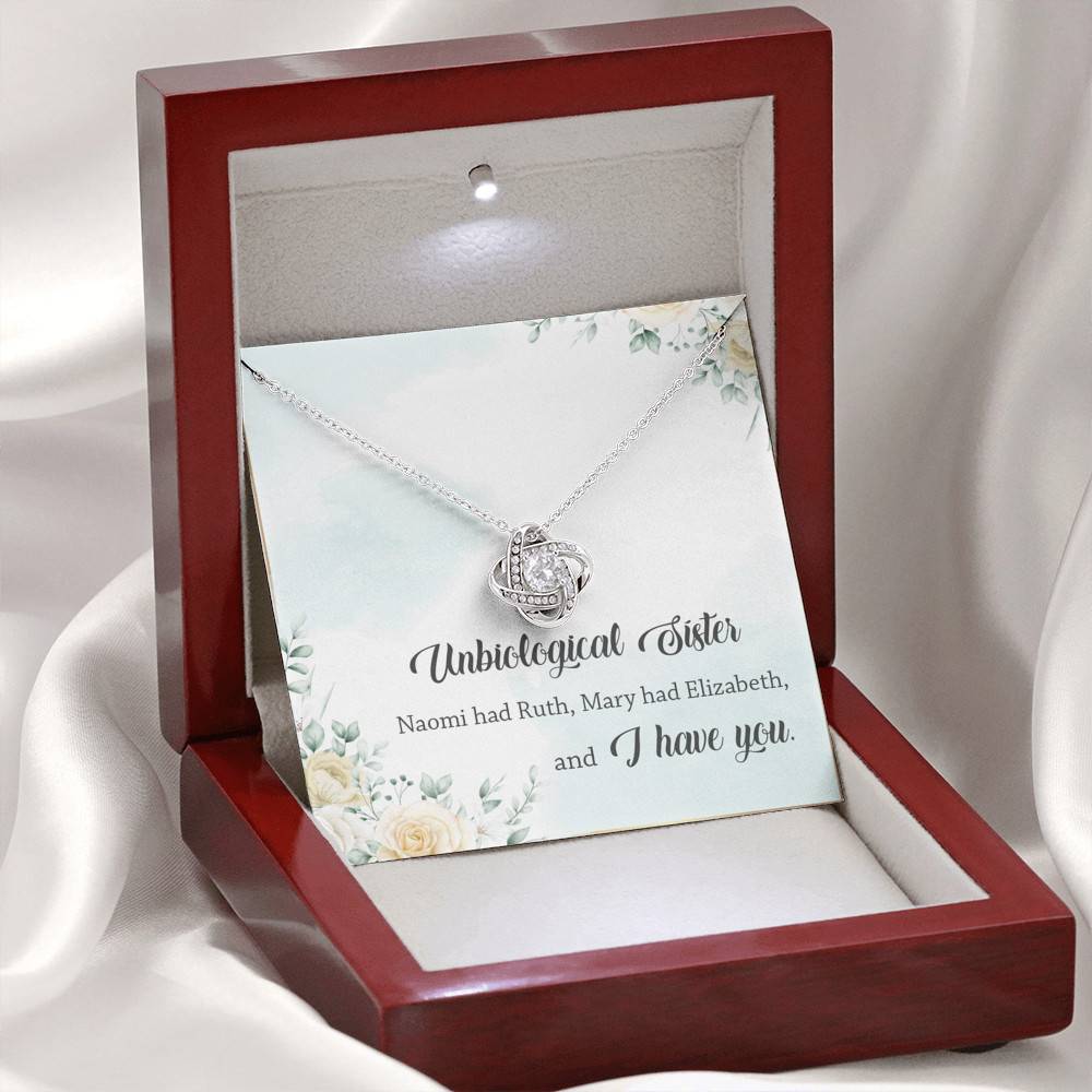 Unbiological Sister Naomi Had Ruth Mary Had Elizabeth And I Have You Love Knot Necklace - Unbiological Sister Gifts