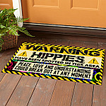 5VT. Warning Hippies Have Been Spotted Doormat mockup 1