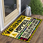 5VT. Warning Hippies Have Been Spotted Doormat mockup 3