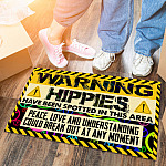 5VT. Warning Hippies Have Been Spotted Doormat mockup 6
