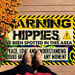 5VT. Warning Hippies Have Been Spotted Doormat mockup 7