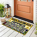 5VT. Warning Hippies Have Been Spotted Doormat mockup 8