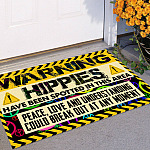 5VT. Warning Hippies Have Been Spotted Doormat mockup 11