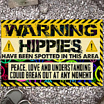 5VT. Warning Hippies Have Been Spotted Doormat mockup 13