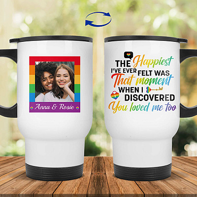 14 oz. White Travel Mug