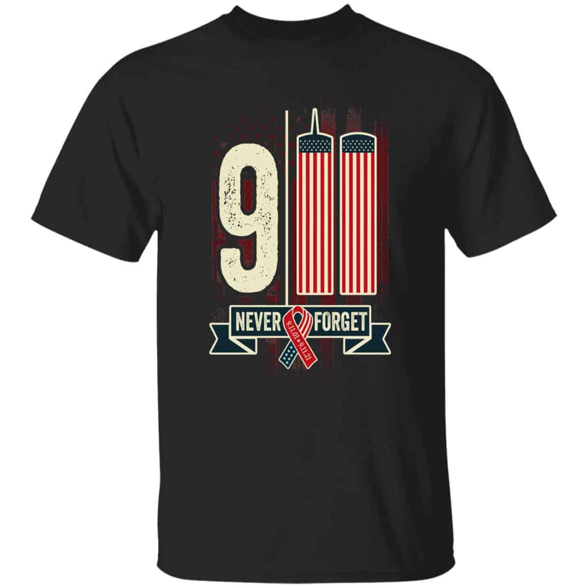 9/11 Never Forget, Black, Unisex T-Shirt 9/11 Never Forget, Black, Unisex T-Shirt