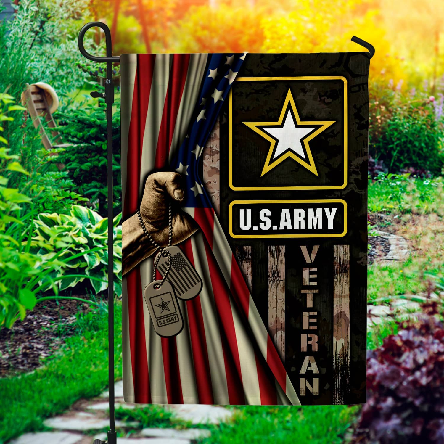 2KNG. US army-Side 1-30x40 Garden Flag Mockup 1