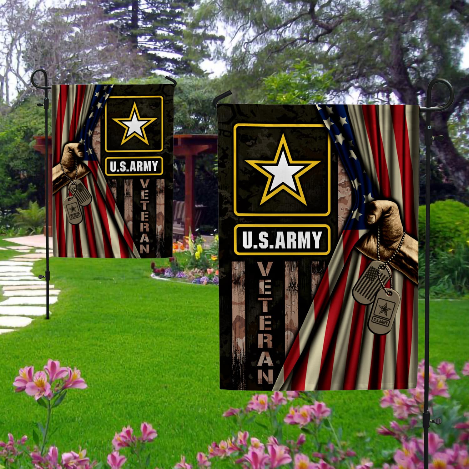 2KNG. US army-Side 1-30x40 Garden Flag Mockup 2 Side-1