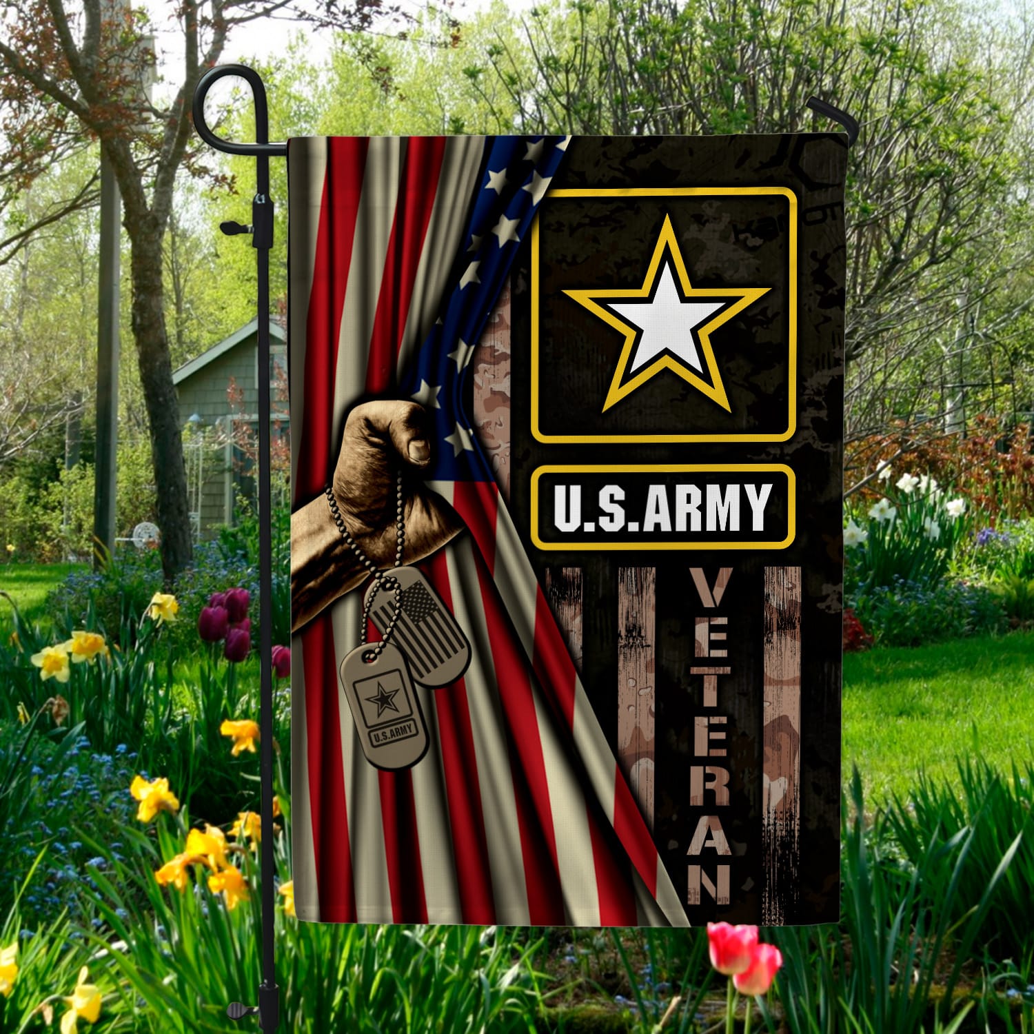 2KNG. US army-Side 1-30x40 Garden Flag Mockup 5