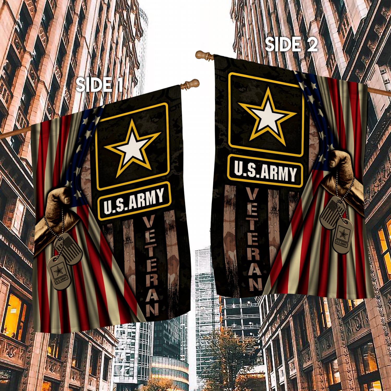2KNG. US army-Side 1-30x40 House Flag Mockup 2 Side-1