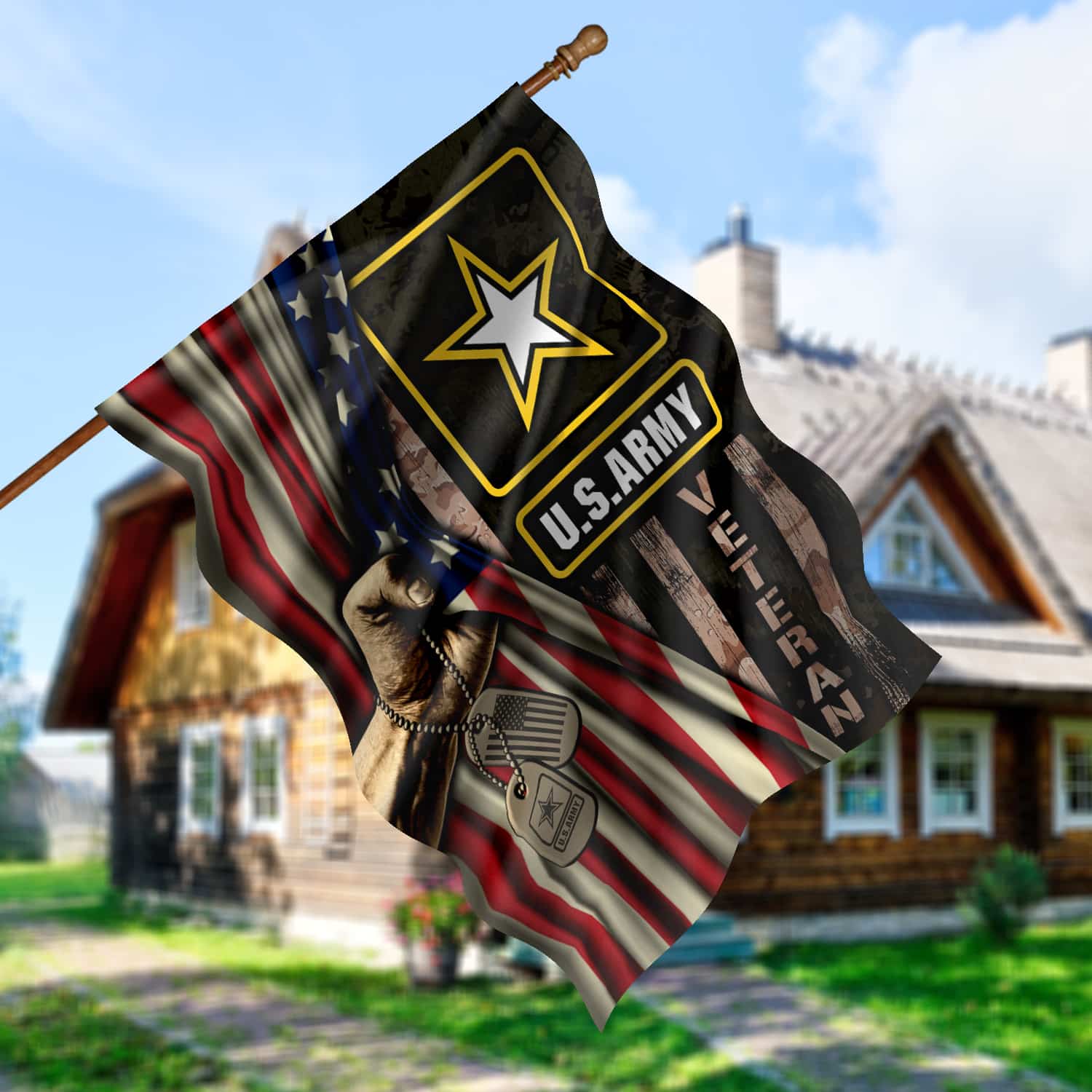2KNG. US army-Side 1-30x40 House Flag Mockup 5