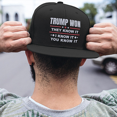 Trump Won They Know It I Know It You Know It Political Twill Cap - High-Profile Snapback Hat