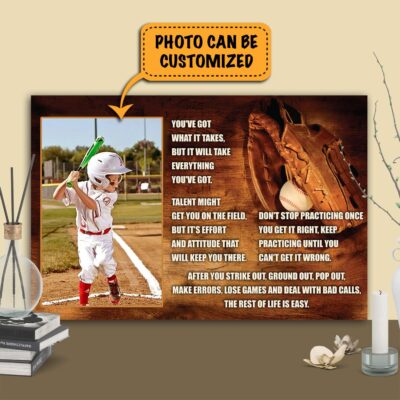 Personalized Photo You've Got What It Takes Baseball Canvas Prints - Unframed Poster - Custom Baseball Gifts For Boy