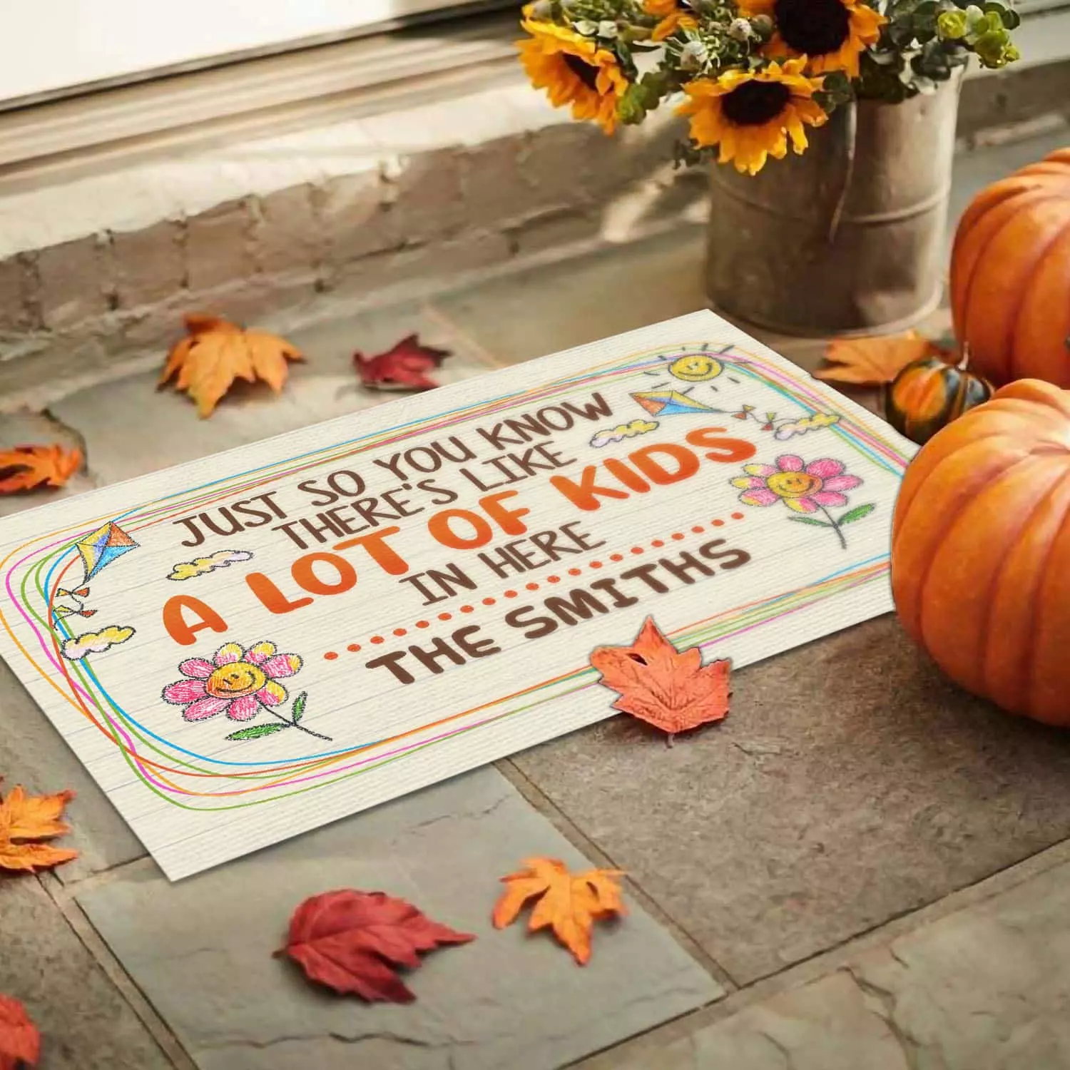 3O. Lot Of Kids (Sample Design) Doormat mockup 9