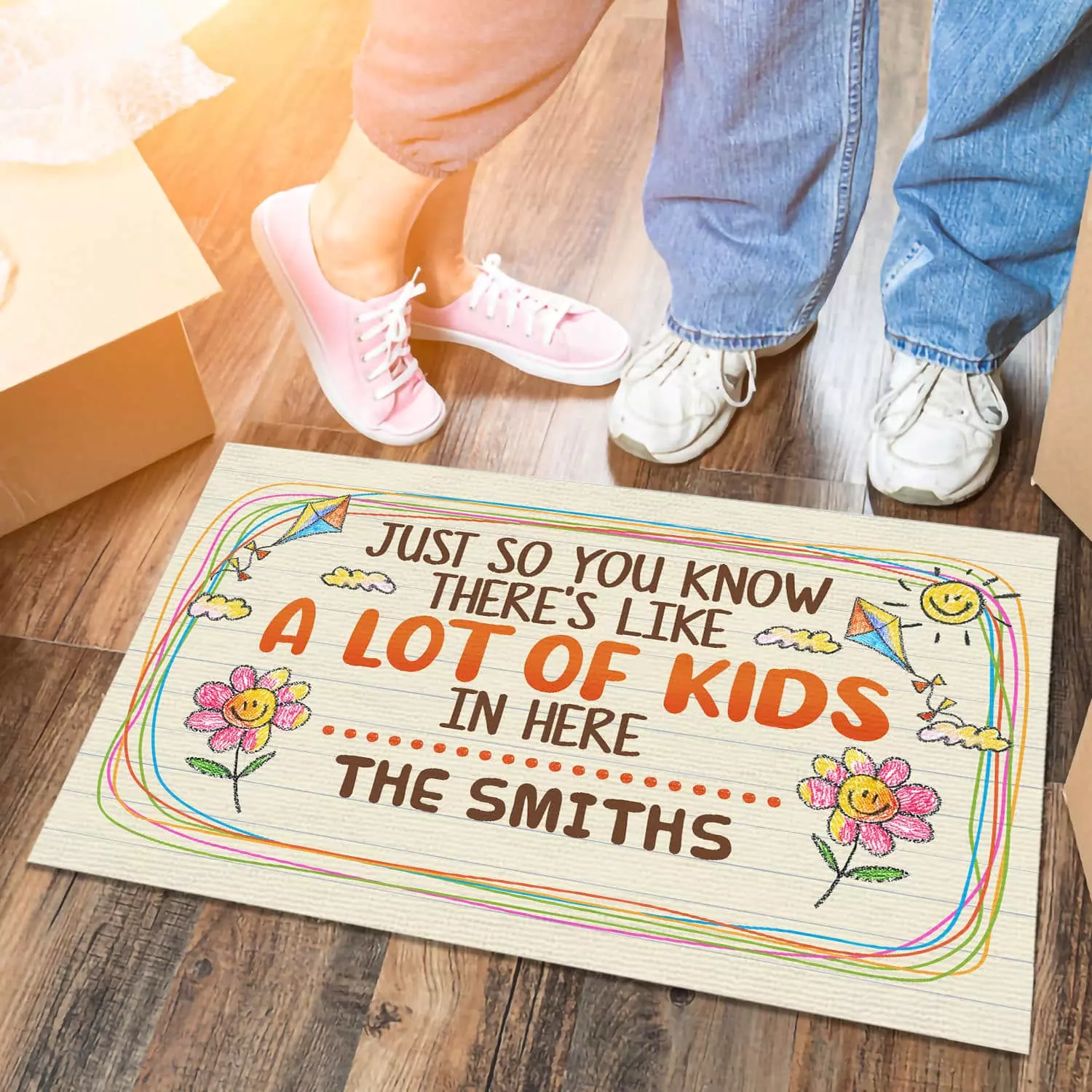 3O. Lot Of Kids (Sample Design) Doormat mockup 6