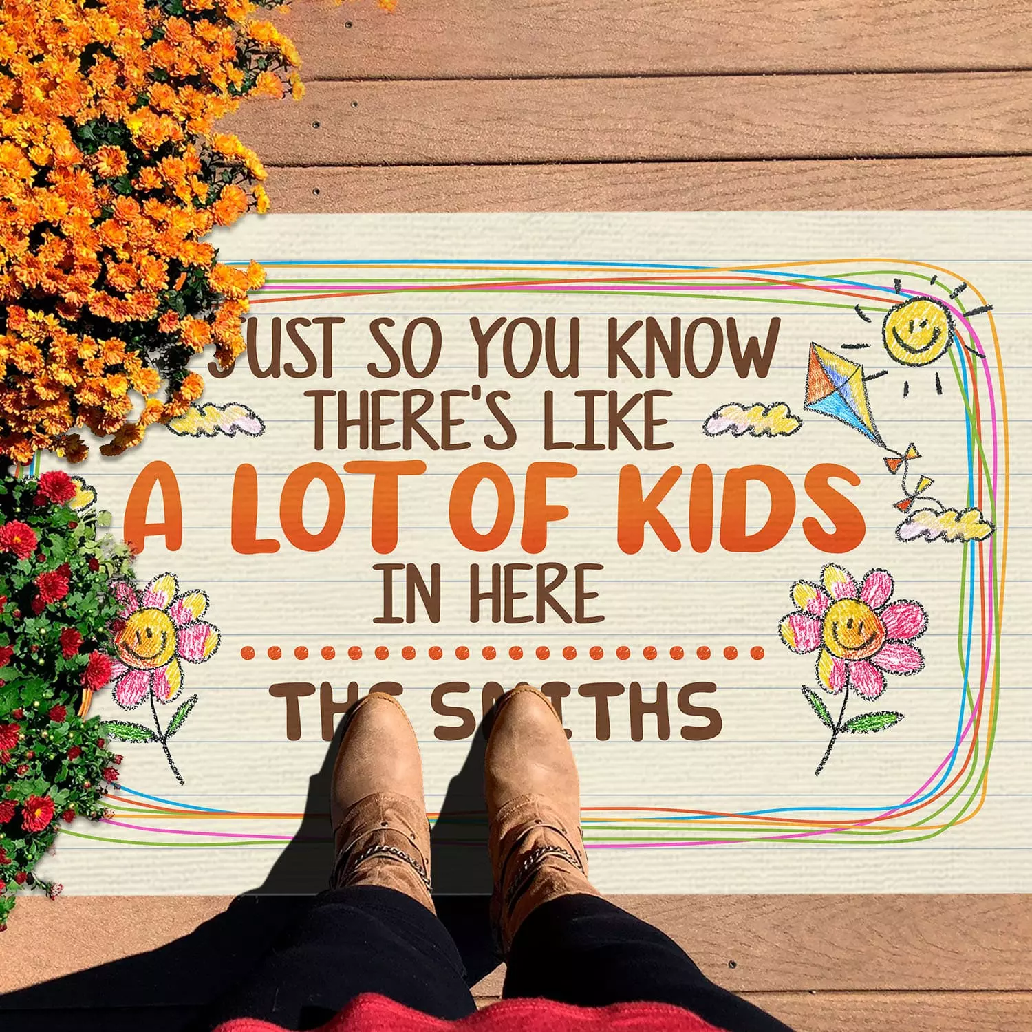 3O. Lot Of Kids (Sample Design) Doormat mockup 7