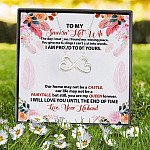 7VT. To My Smokin Hot Wife The Day I Met Infinity Heart Necklace (Silver) 7
