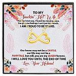 7VT. To My Smokin Hot Wife The Day I Met Infinity Heart Necklace White (Gold)