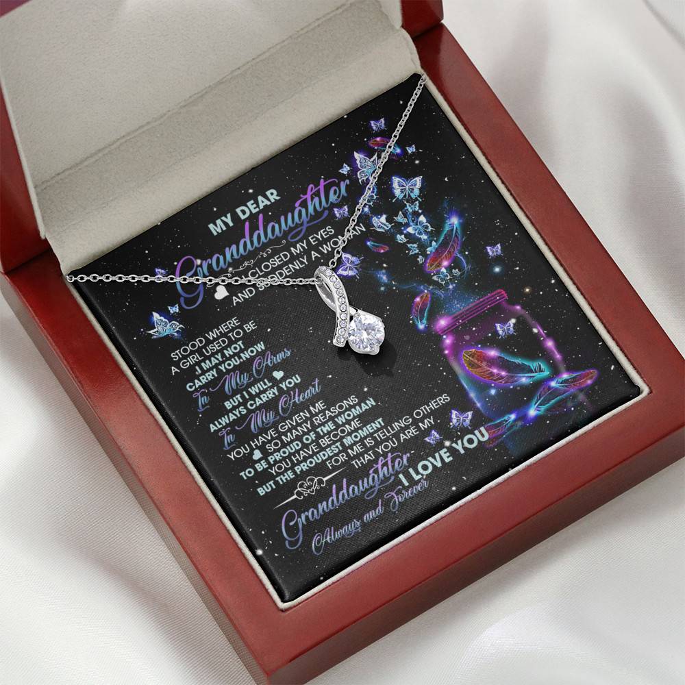 My Dear Granddaughter I Love You Always And Forever Alluring Beauty Necklace - Cute Granddaughter Gifts