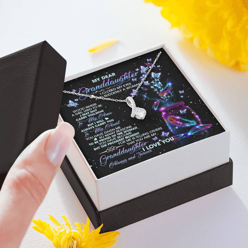 My Dear Granddaughter I Love You Always And Forever Alluring Beauty Necklace - Cute Granddaughter Gifts