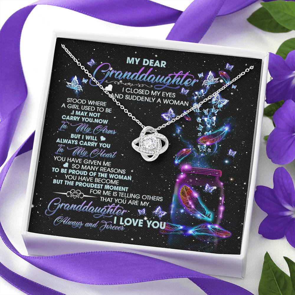 My Dear Granddaughter I Love You Always And Forever Love Knot Necklace - Cute Granddaughter Gifts
