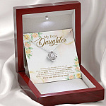 My Dear Daughter You Are Brave I Love You with All My Heart Love Knot Pendant Necklace