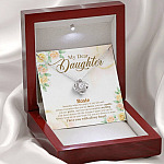 Personalized Name My Dear Daughter You Are Brave I Love You with All My Heart Love Knot Pendant Necklace