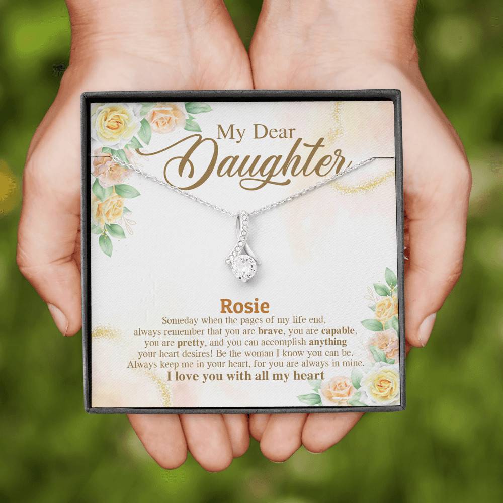 Personalized Name My Dear Daughter You Are Brave I Love You with All My Heart Alluring Beauty Necklace Personalized Name My Dear Daughter You Are Brave I Love You with All My Heart Alluring Beauty Necklace
