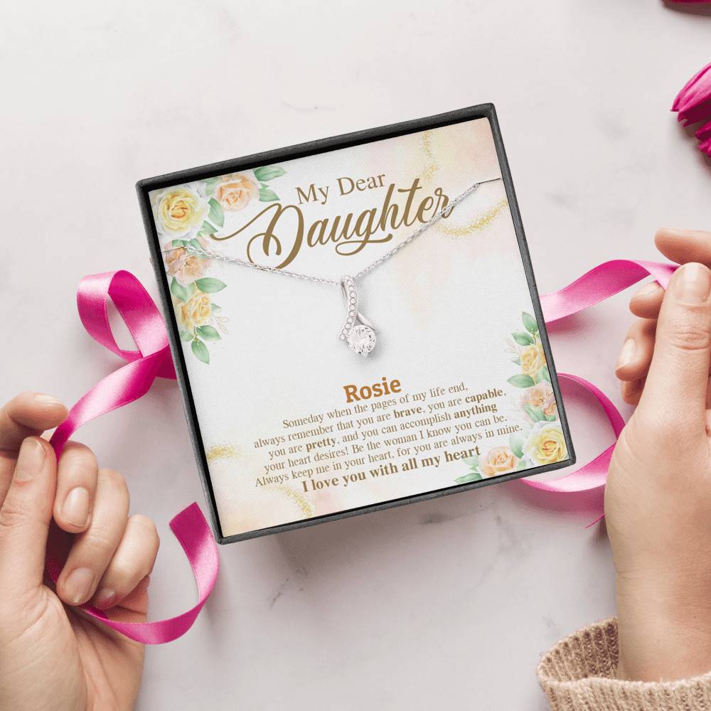 Personalized Name My Dear Daughter You Are Brave I Love You with All My Heart Alluring Beauty Necklace Personalized Name My Dear Daughter You Are Brave I Love You with All My Heart Alluring Beauty Necklace
