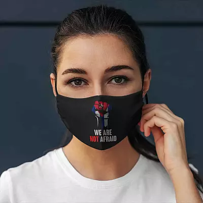 We're Not Afraid Patria Y Vida Viva Cuba Libre SOScuba Washable Reusable Custom Printed Cloth Face Mask Cover