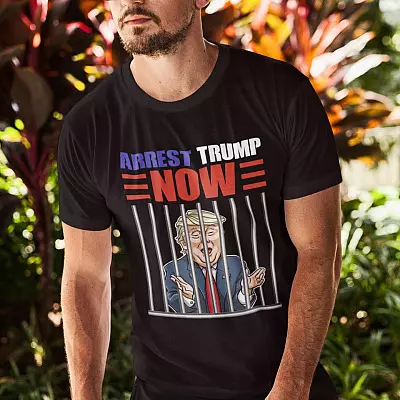 Alternative view of Arrest Trump Now Funny Democrat T-shirt - Trump Is Not My President V-Neck Tee