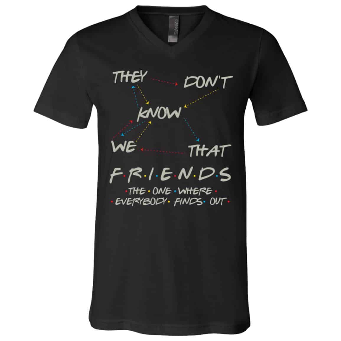 know t, Black, V-Neck T-Shirt