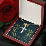 To My Man When You Wear This Cross Always Remember I Love You Artisan Crafted Cross Pendant Necklace