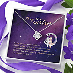 To My Sister How Can I Express How Important She Is To Me BFF Bestie Love Knot Pendant Necklace