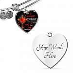 To My Daughter Whenever You Feel Overwhelmed Always Remember to Pray On It Heart Pendant Necklace