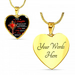 To My Daughter Whenever You Feel Overwhelmed Always Remember to Pray On It Heart Pendant Necklace