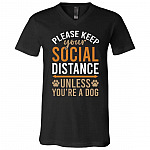 social, Black, V-Neck T-Shirt