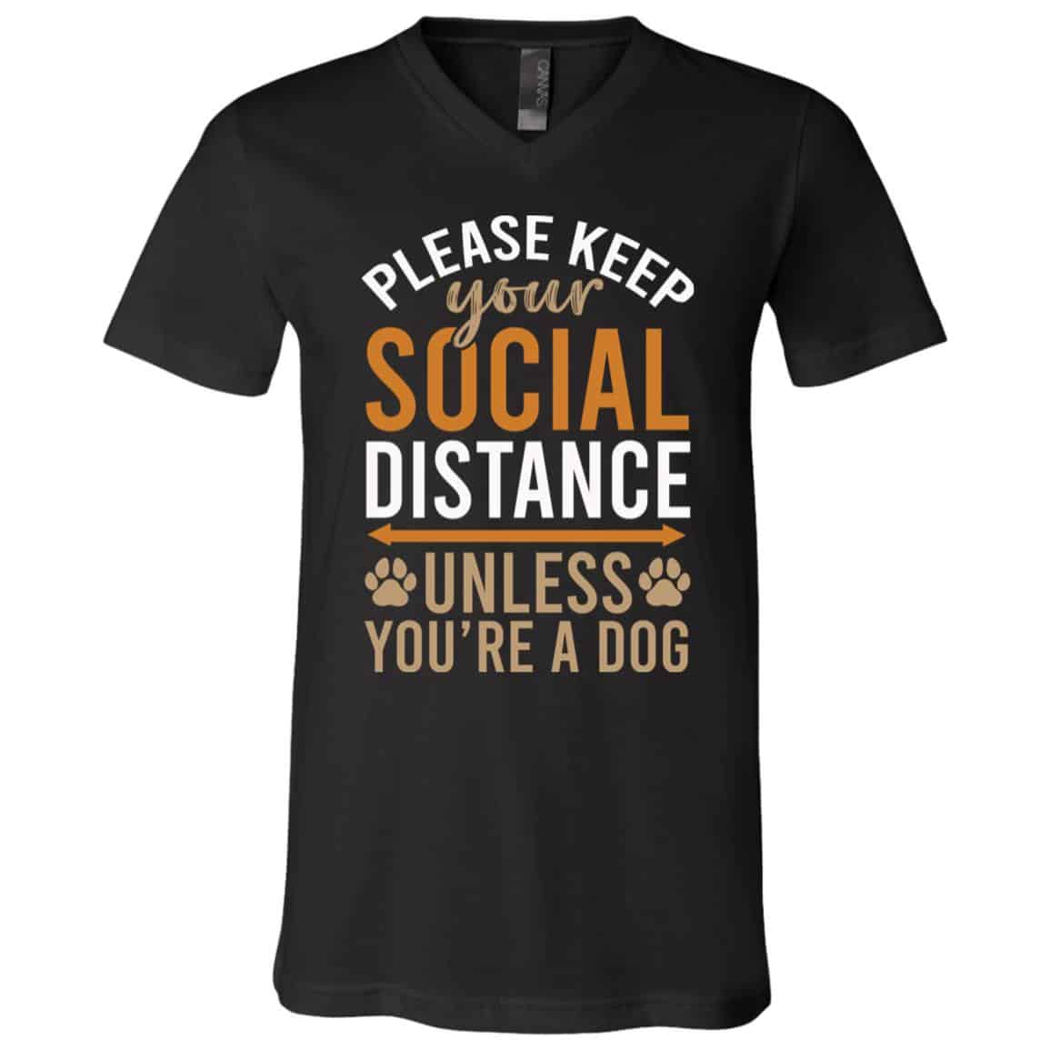 social, Black, V-Neck T-Shirt