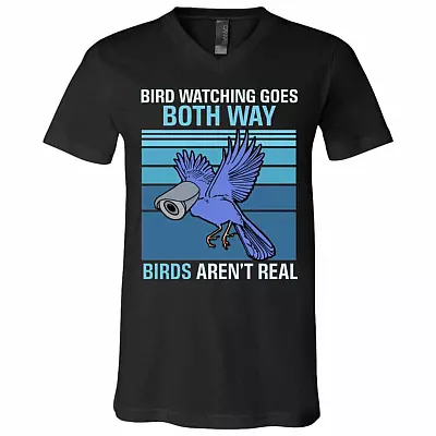Birds Aren't Real Tshirt, Black, V-Neck T-Shirt