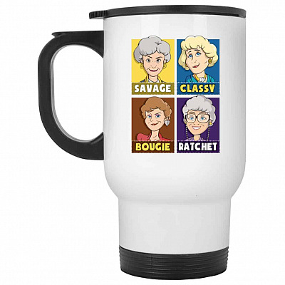 14 oz. White Travel Mug